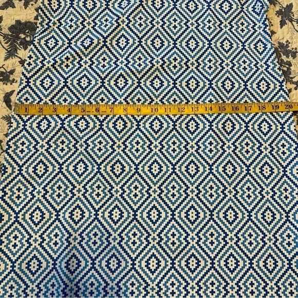 J. McLaughlin Dress Catalina Nylon Cloth Aztec Blue & White Beachy Coastal Sz L - Picture 12 of 14